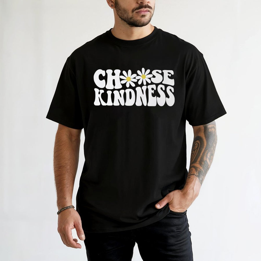 Choose Kindness T-Shirt | Retro Daisy Flower Graphic | 100% Cotton Premium Tee | Positive Mental Health Gift For Teacher