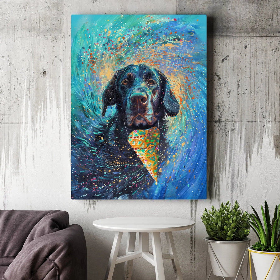 Black Labrador Canvas Art | Colorful Abstract Dog Painting | Premium Gallery Wrapped Decor | Unique Pet Lover Gift