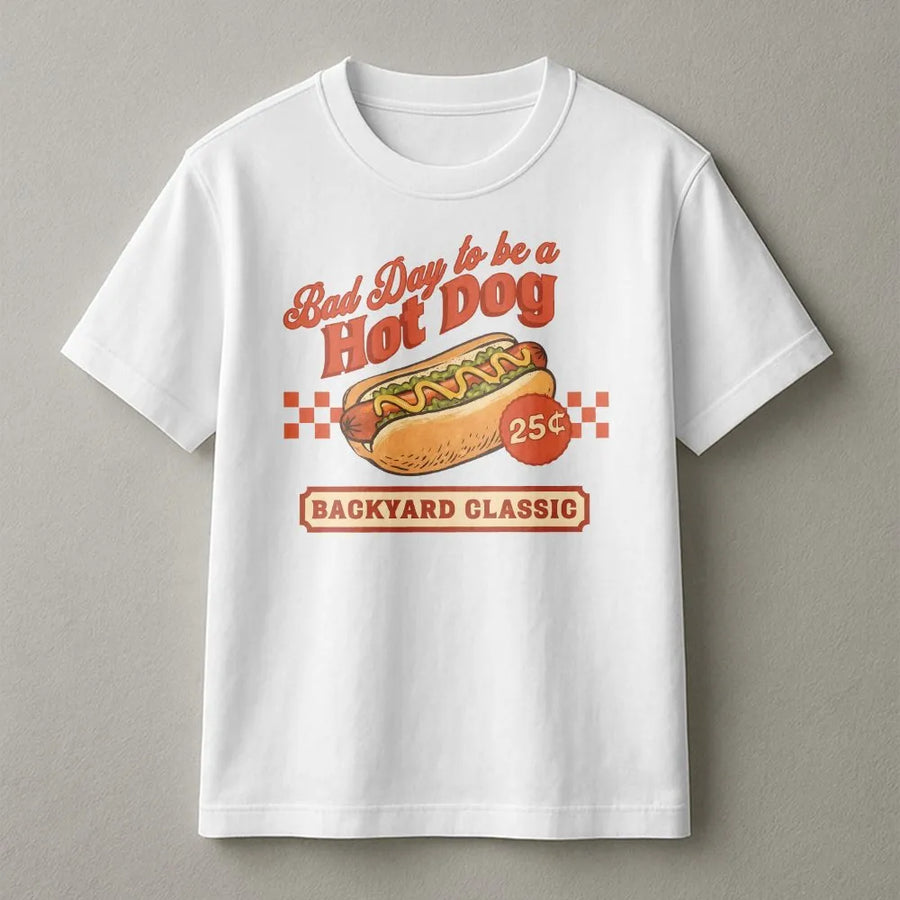 Funny Hot Dog T-Shirt | Retro BBQ Graphic Pullover | Premium Soft Cotton Blend | Patriotic Summer Cookout Gift for Foodies