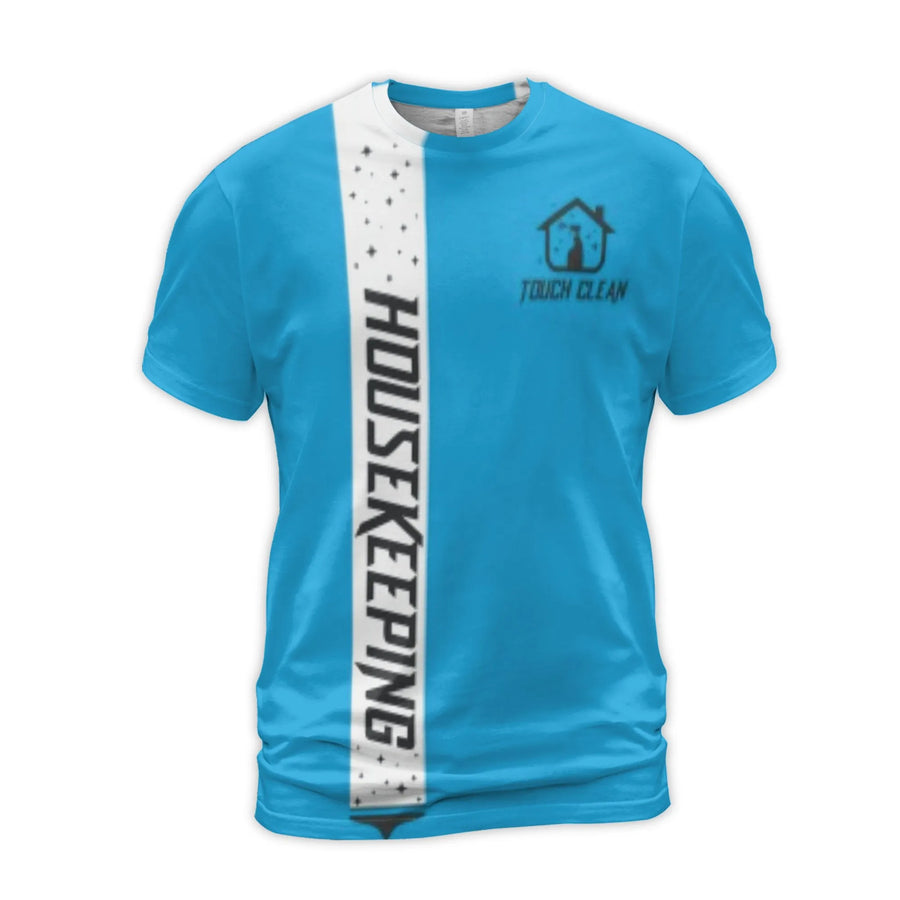 Housekeeping Uniform T-Shirt | Professional Touch Clean Logo Design | Premium Polyester Jersey Blend | Comfortable Apparel for Cleaning Staff