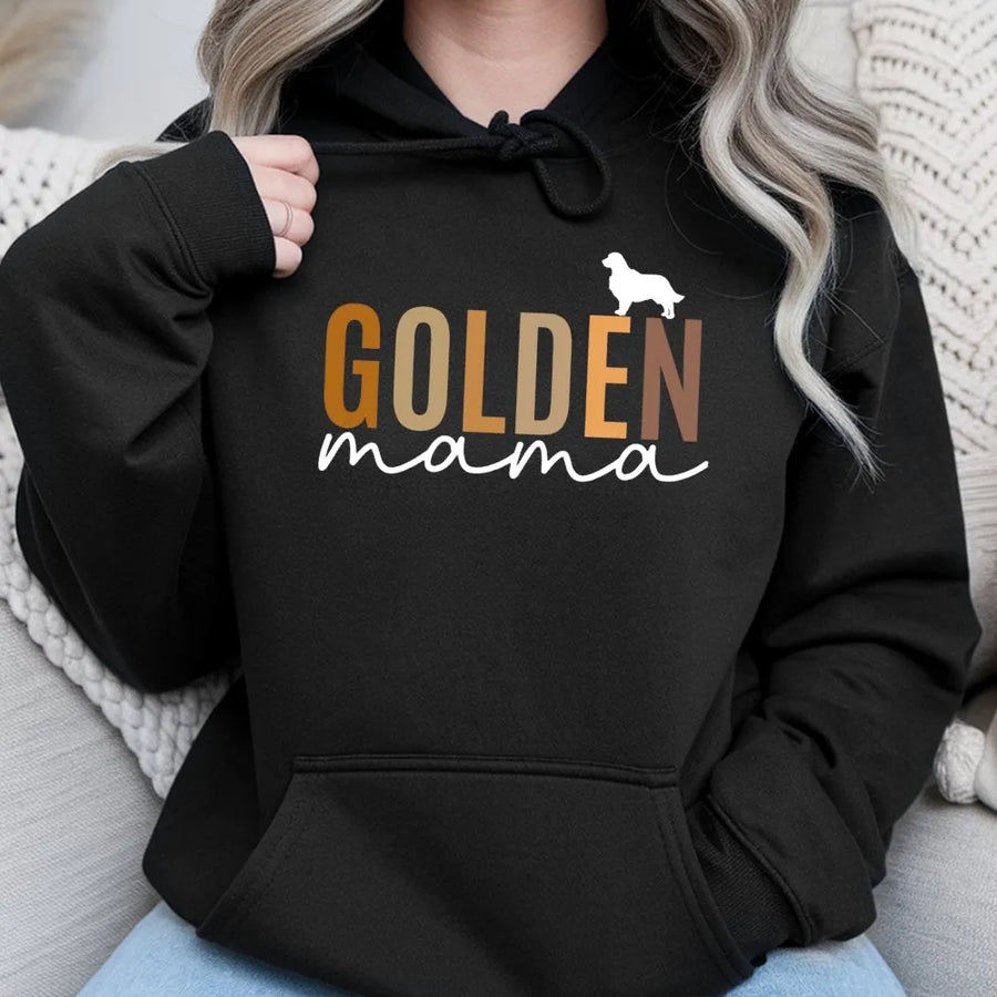 Golden Mama Hoodie | Golden Retriever Dog Lover Gift | Premium Cotton Blend Sweatshirt | Cute Dog Mom Apparel For Women