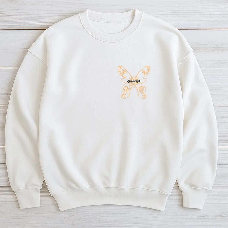 Mystic Butterfly Sweatshirt | Evil Eye Line Art Graphic | Soft Cotton Blend Pullover | Witchy Aesthetic Clothing Gift for Her