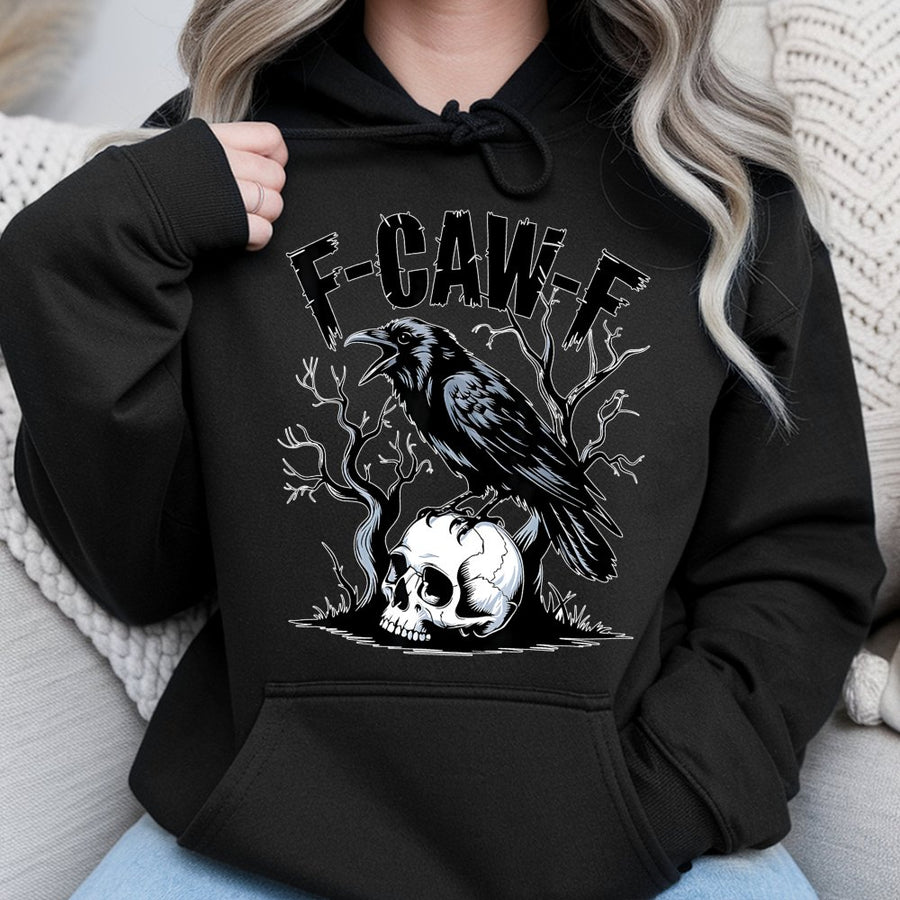 Raven Skull Hoodie | Gothic Bird Graphic Aesthetic | Premium Cotton Blend | Dark Academia Gift for Bird Lovers & Witchy Fashion Fans