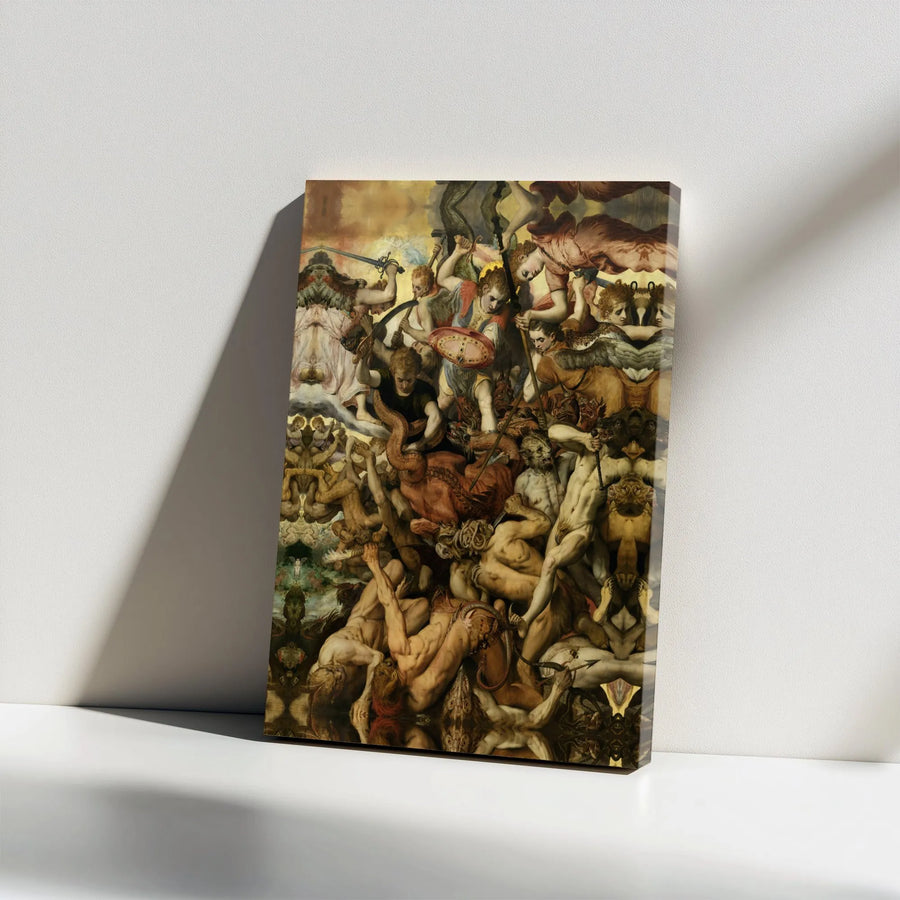 Fall Of The Rebel Angels Canvas | Renaissance Symmetry Art Print | Premium Gallery Wrap Wall Decor | Religious Home Interior Gift