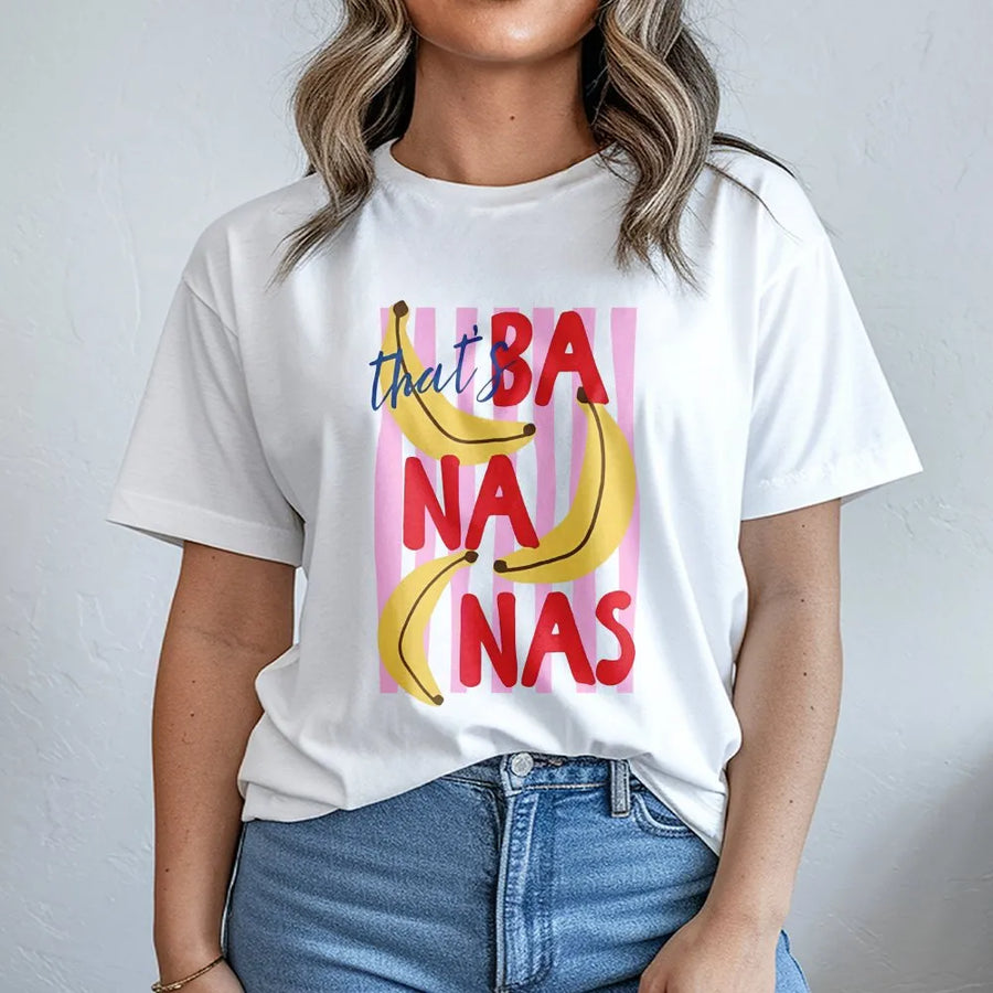 That's Bananas T-Shirt | Retro Fruit Pun Graphic | Premium Cotton-Blend Pullover | Trendy Summer Gift for Food Lovers
