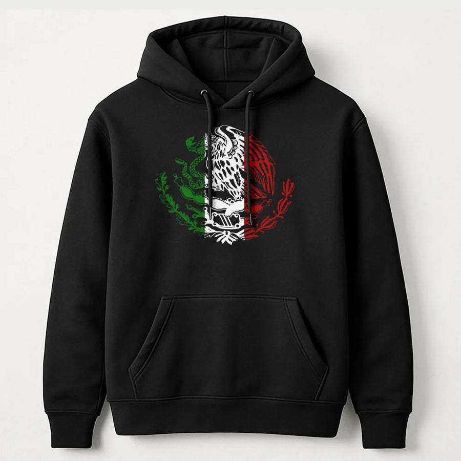 Mexico Eagle Hoodie | Mexican Flag Coat of Arms Graphic | Premium Cotton Blend | Unisex Gift for Mexico Heritage and Pride