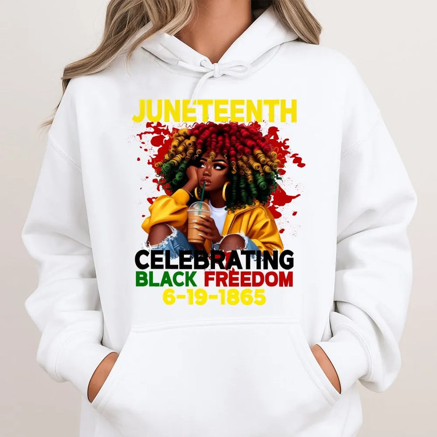 Juneteenth Hoodie | Celebrating Black Freedom 1865 Design | Cotton-Polyester Premium Blend | Black Pride Gift for Men and Women