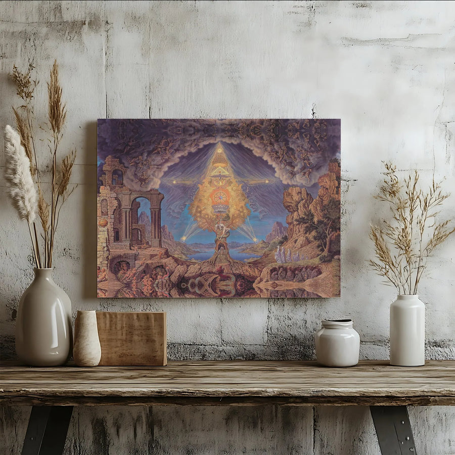 Tree Of Life Canvas Wall Art | Surreal Visionary Landscape Print | Premium 1.25 Inch Gallery Wrap | Esoteric Home Decor For Spiritual Seekers