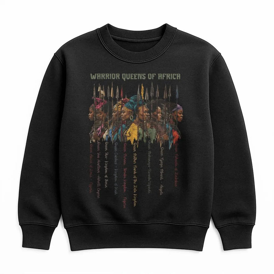 Warrior Queens of Africa Sweatshirt | Black History Month Graphic Sweatshirt | Premium Cotton Blend Pullover | Gift for Black Women