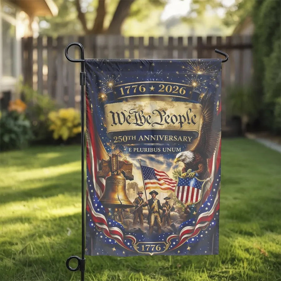 Patriotic 250th Anniversary Garden Flag | We The People 1776-2026 Eagle & Liberty Bell Design | Weatherproof Double-Sided Premium Polyester | American Pride Gift & Historic Yard Decor