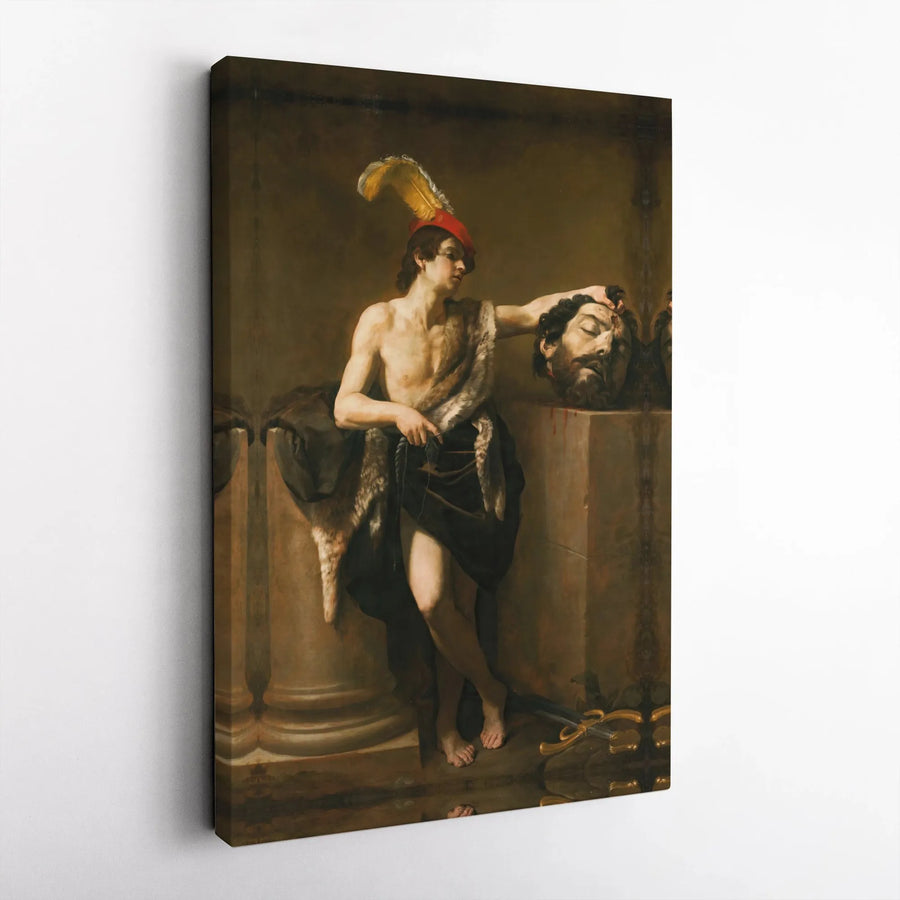 David With The Head Of Goliath Canvas Print | Classical Renaissance Fine Art | 1.25-Inch Gallery Wrap | Museum-Quality Decor for Art Collectors