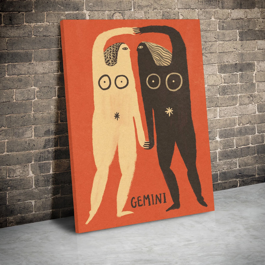 Gemini Zodiac Wall Art | Abstract Astrology Canvas Print | Premium Gallery-Wrap Decor | Spiritual Home Office Gift for Her