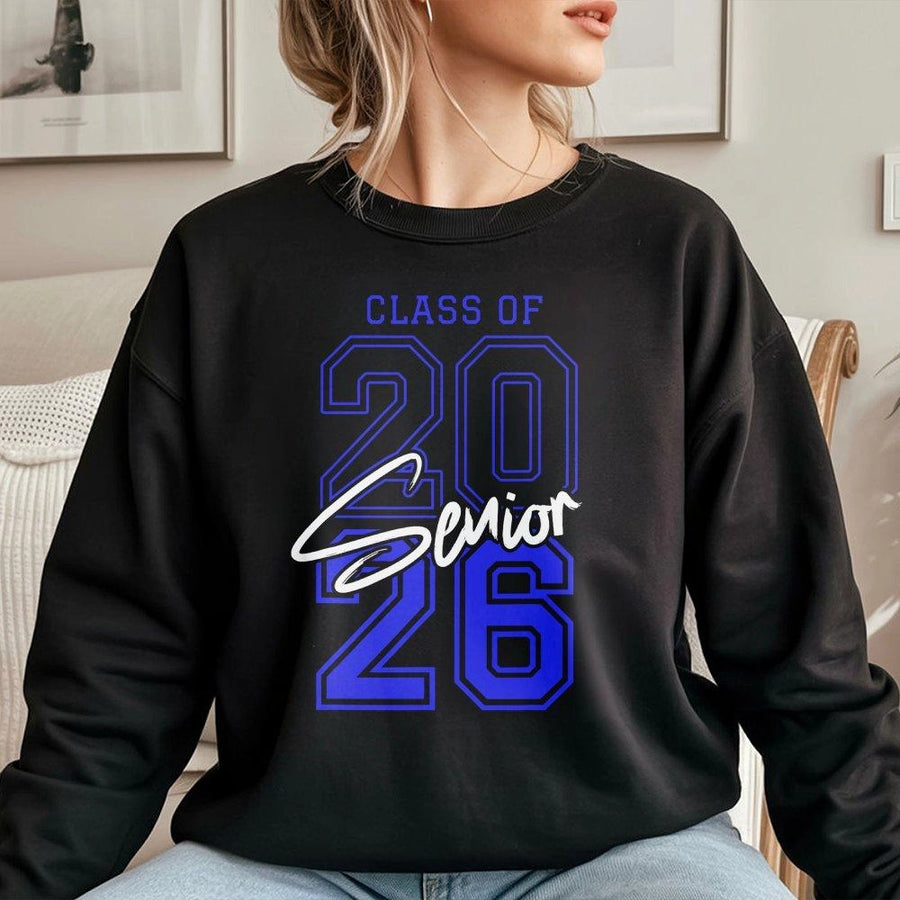 Class Of 2026 Senior Sweatshirt | Varsity Style Graphic Print | Cotton Blend Premium Crewneck | Graduation Gift For High School And College Students