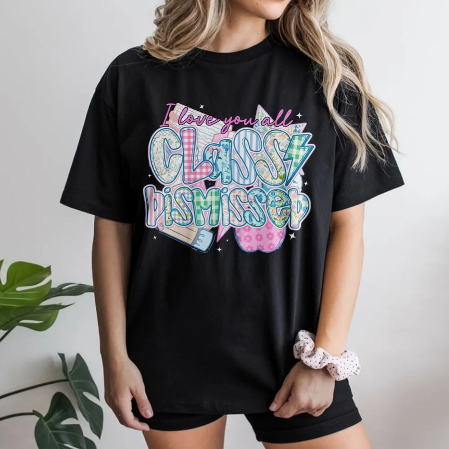 Last Day of School Teacher T-Shirt | Retro Class Dismissed Graphic | Comfort Colors Cotton Tee | End of Year Gift for Educators