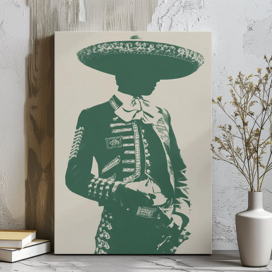 Mariachi Musician Canvas Print | Mexican Charro Silhouette Wall Art | Premium Gallery Wrap Decor | Cultural Gift for Music Lover