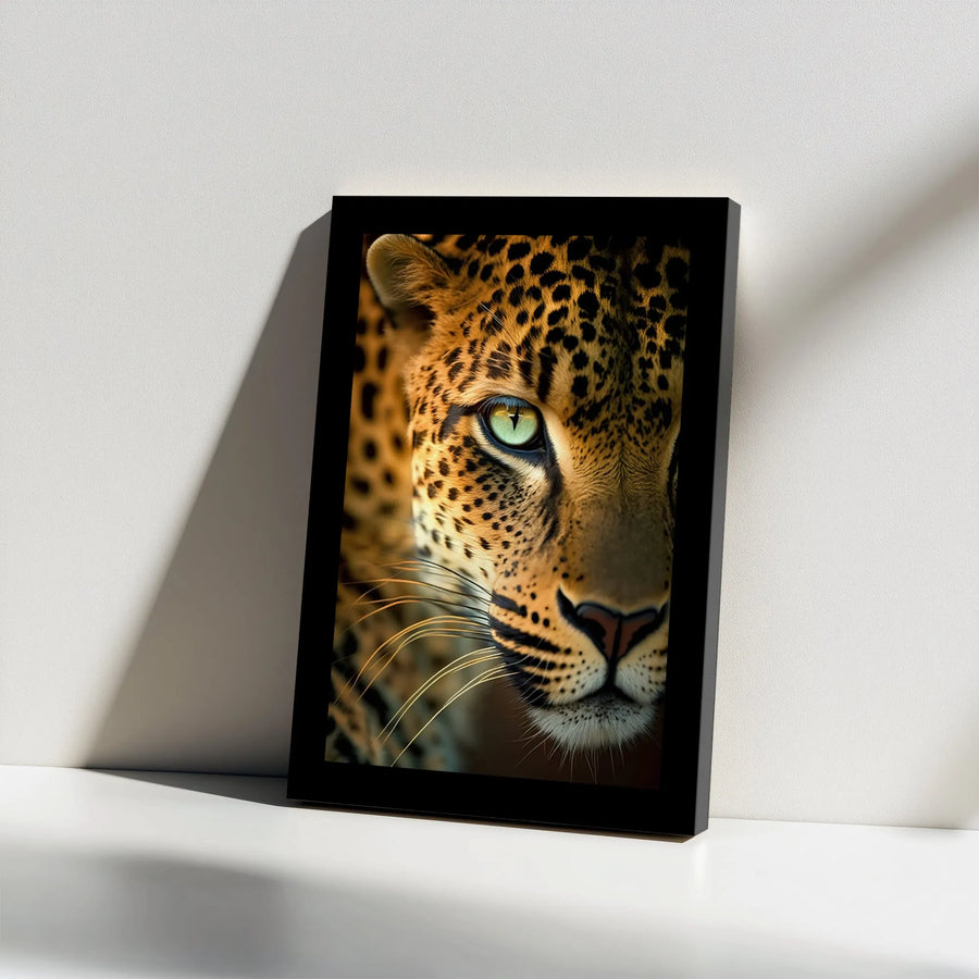 Leopard Wall Art Canvas | Macro Wildlife Photography Print | Premium 1.25" Gallery Wrap | Modern Home Decor for Living Room or Office