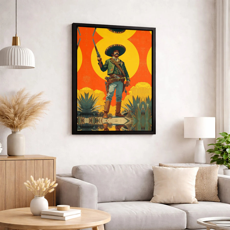 Mexican Revolutionaries Canvas Print | Vintage Vaquero Sombrero Art | Premium Fade-Resistant Gallery Wrap | Southwestern Home Office Decor Gift