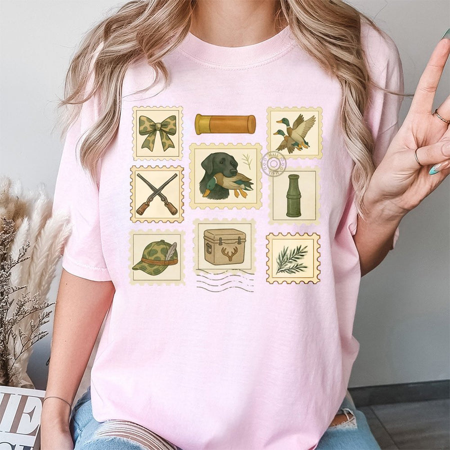 Duck Hunting T-Shirt | Coquette Camo Bow Aesthetic | 100% Cotton Premium Tee | Outdoor Girl Gift for Hunters