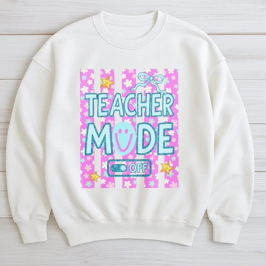Teacher Mode Off Shirt | Cute Retro Summer Break Design | Soft Cotton Comfort Colors Tee | End of Year Gift for Teachers