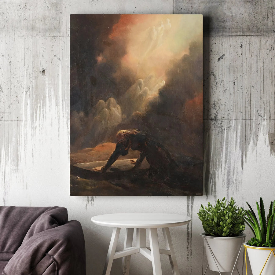 The Soul Of The Sinner Canvas Print | Classical Religious Oil Painting Wall Art | 1.25 Inch Gallery Wrap | Museum Quality Gift For Art Lovers