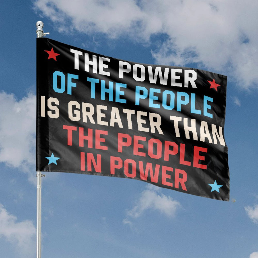 Power Of The People House Flag | Protest Decor Banner | UV-Resistant Premium Polyester | Civic Pride Statement Gift for Home and Garden