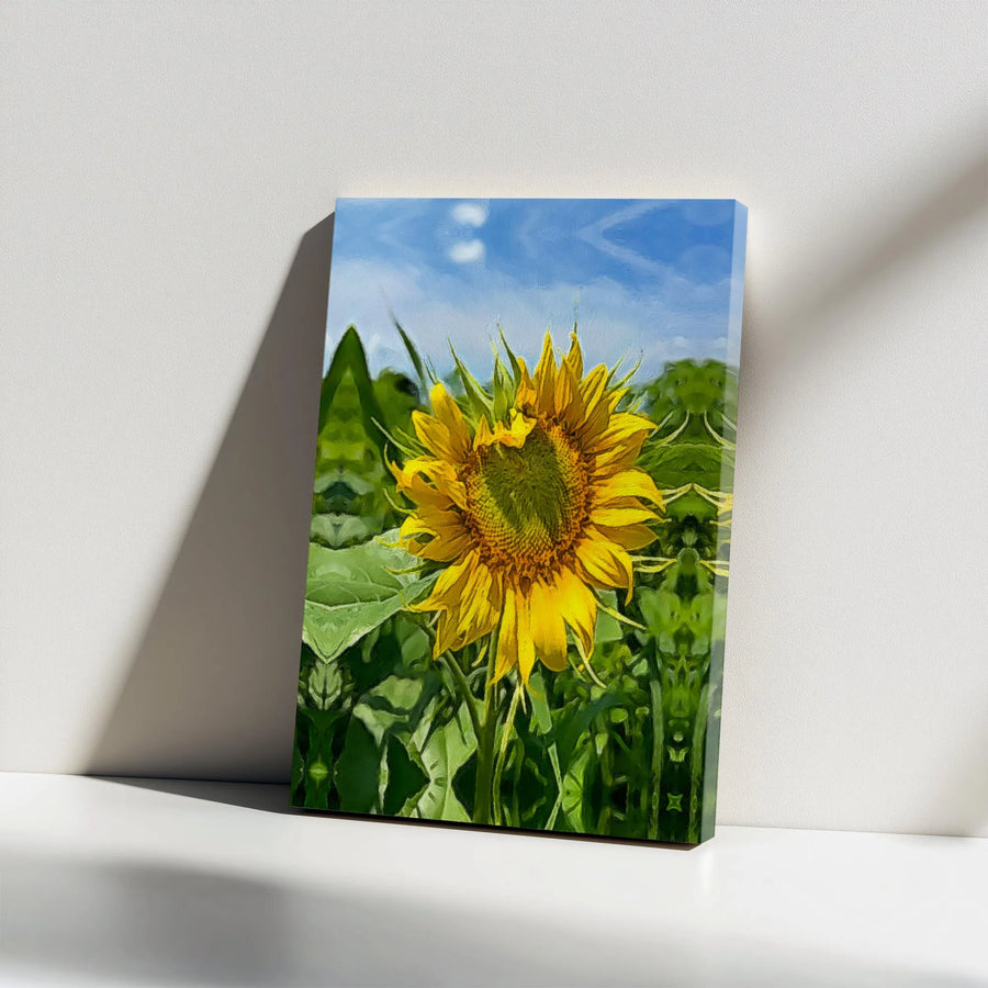 Sunflower Canvas Wall Art | Vibrant Botanical Painting Print | Premium Gallery Wrapped Canvas | Modern Farmhouse Living Room Decor Gift