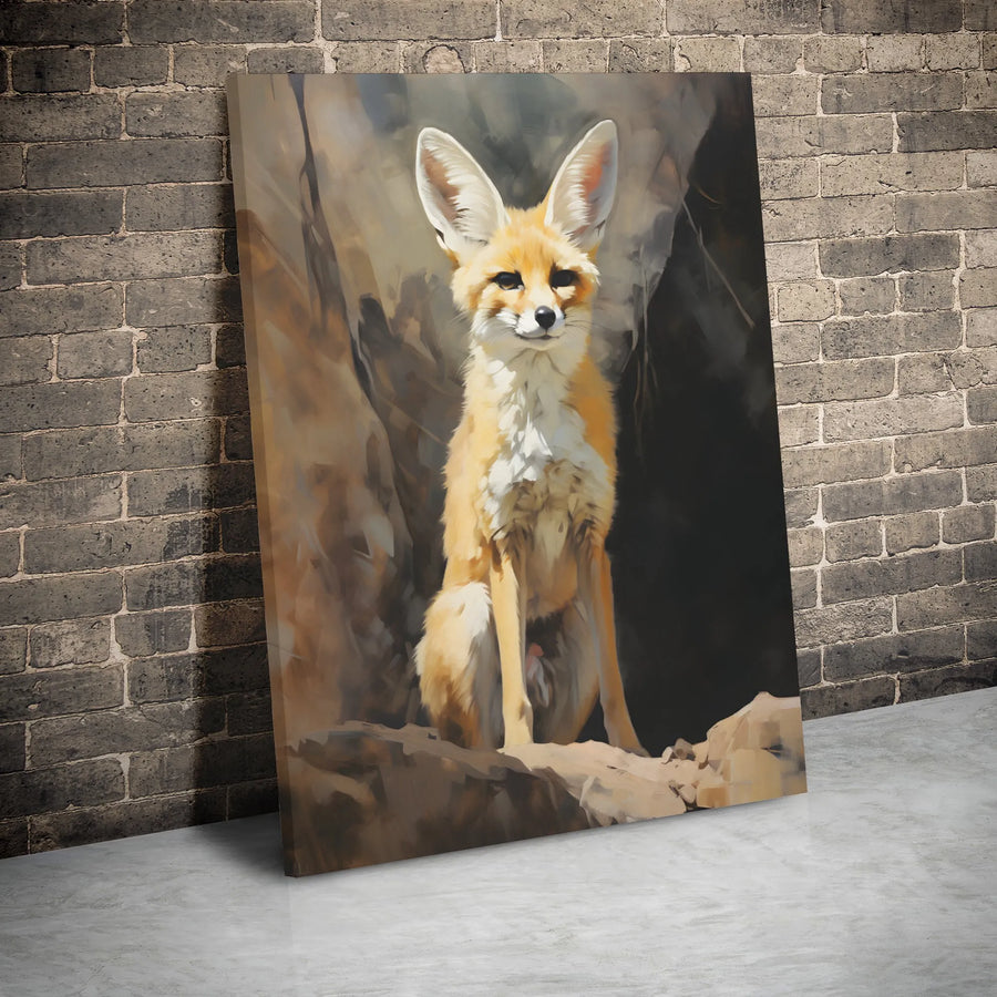 Fennec Fox Canvas Wall Art | Impressionist Desert Animal Portrait | Premium Gallery Wrap Decor | Wildlife Art Gift For Nature Lovers
