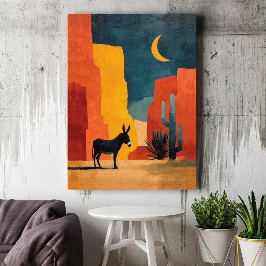 Southwestern Desert Canvas Wall Art | Abstract Donkey Canyon Landscape | Premium Gallery Wrap Print | Modern Boho Home Decor Gift