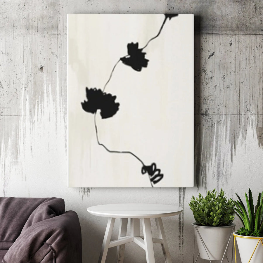 Minimalist Plant Shadow Canvas Print | Abstract Botanical Silhouette Art | Premium Gallery Wrapped Canvas | Modern Japandi Style Home Decor Gift