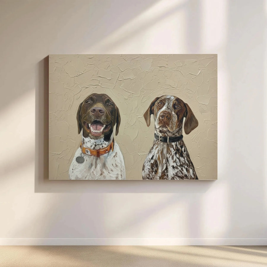 German Shorthaired Pointer Canvas Print | Realistic Textured Dog Portrait | Premium Gallery Wrapped Wall Art | Gift for GSP Owner & Hunter