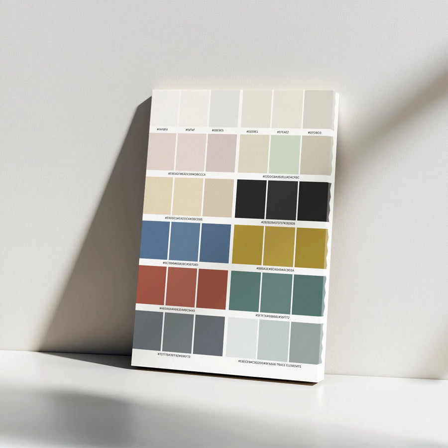 Modern Color Chart Vertical Canvas | Color Swatch Palette with Hex Codes | Premium Gallery Wrap Wall Art | Gift for Interior Designer & Artist