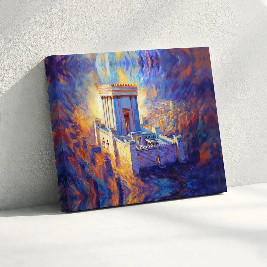 Second Temple Of Jerusalem Canvas Art | Impressionist Holy Land Wall Decor | Gallery Quality Print | Religious History Gift For Home Or Office