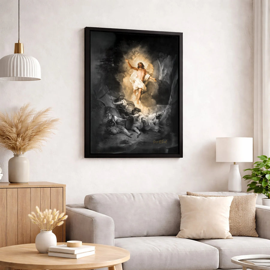 Resurrection of Jesus Canvas Print | Baroque Religious Wall Art | Premium 1.25" Gallery Wrap | Christian Home Decor Gift