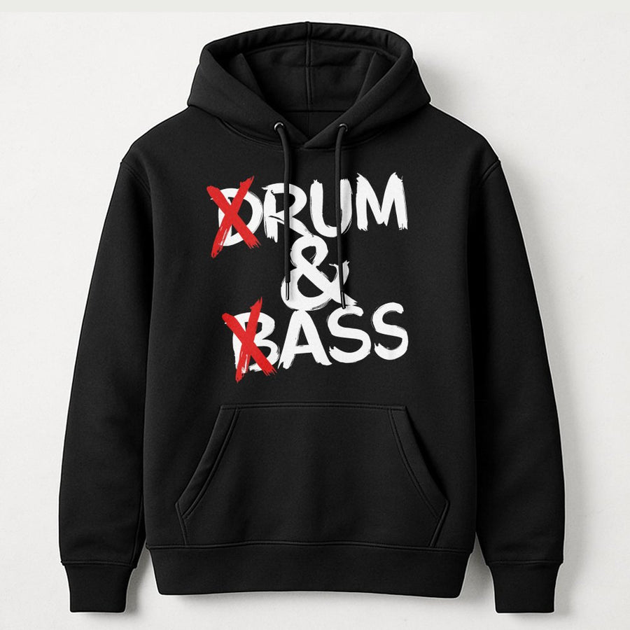 Drum and Bass Hoodie | Funny Rum and Ass Music Pun Graphic | Premium Cotton Blend | Unisex Gift for EDM Lovers and Ravers