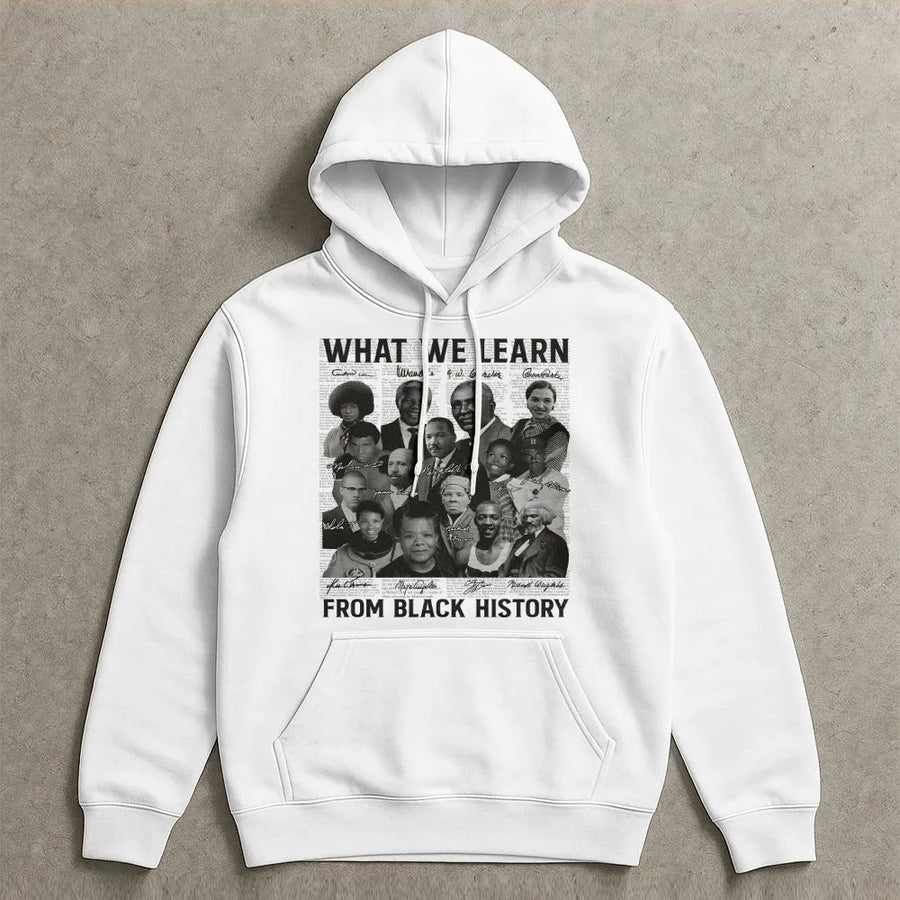 Black History Month Hoodie | Iconic African American Leaders Collage Graphic | Premium Cotton Blend | Unisex Gift for Cultural Pride & History Lovers
