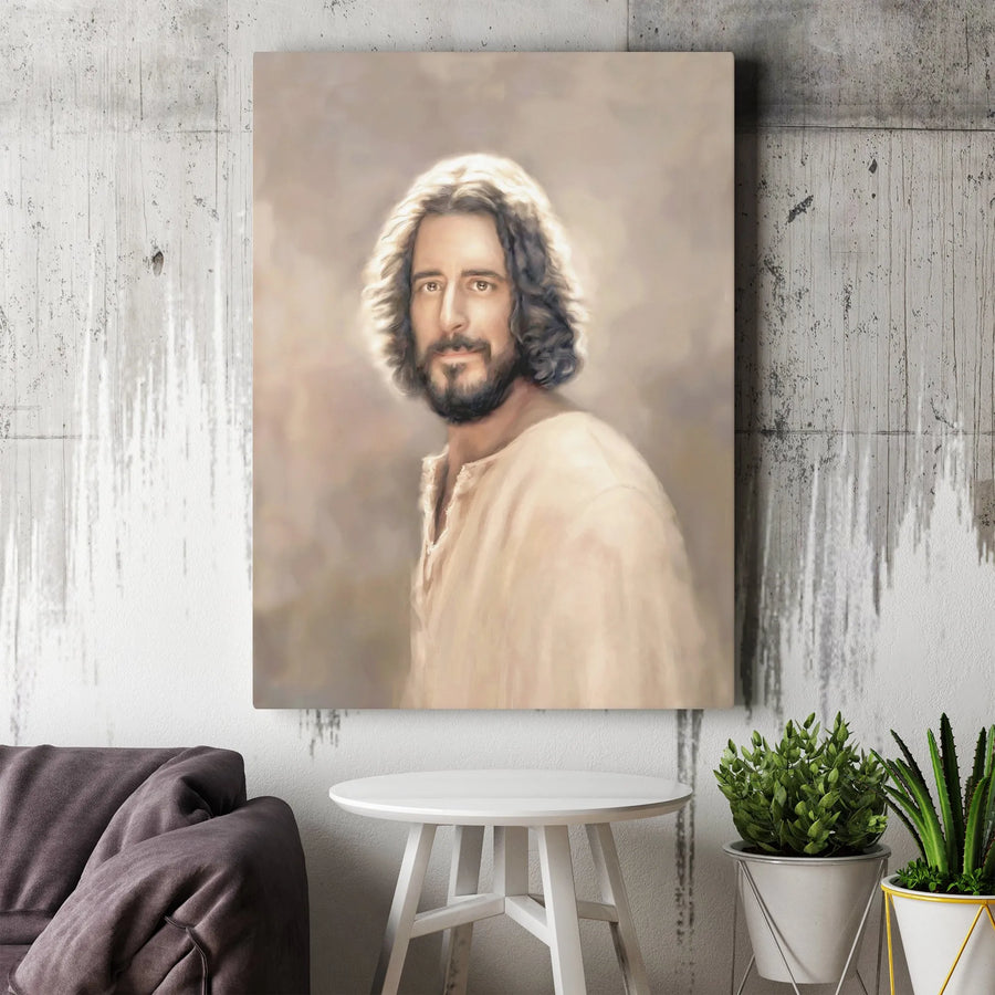 Jesus Christ Portrait Canvas | Realistic Christian Wall Art | Premium Fade-Resistant Gallery Wrap | Religious Home Decor Gift