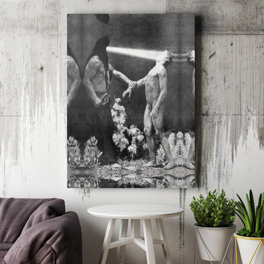 The Light by Sascha Schneider Canvas Print | Symbolist Occult Wall Art | 1.25 Inch Gallery Wrap | Gothic Home Decor for Dark Academia Aesthetic