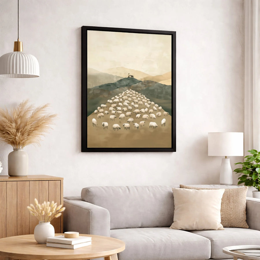 Good Shepherd Wall Art | Minimalist Religious Canvas Print | Premium Gallery Wrapped | Christian Home Decor Gift