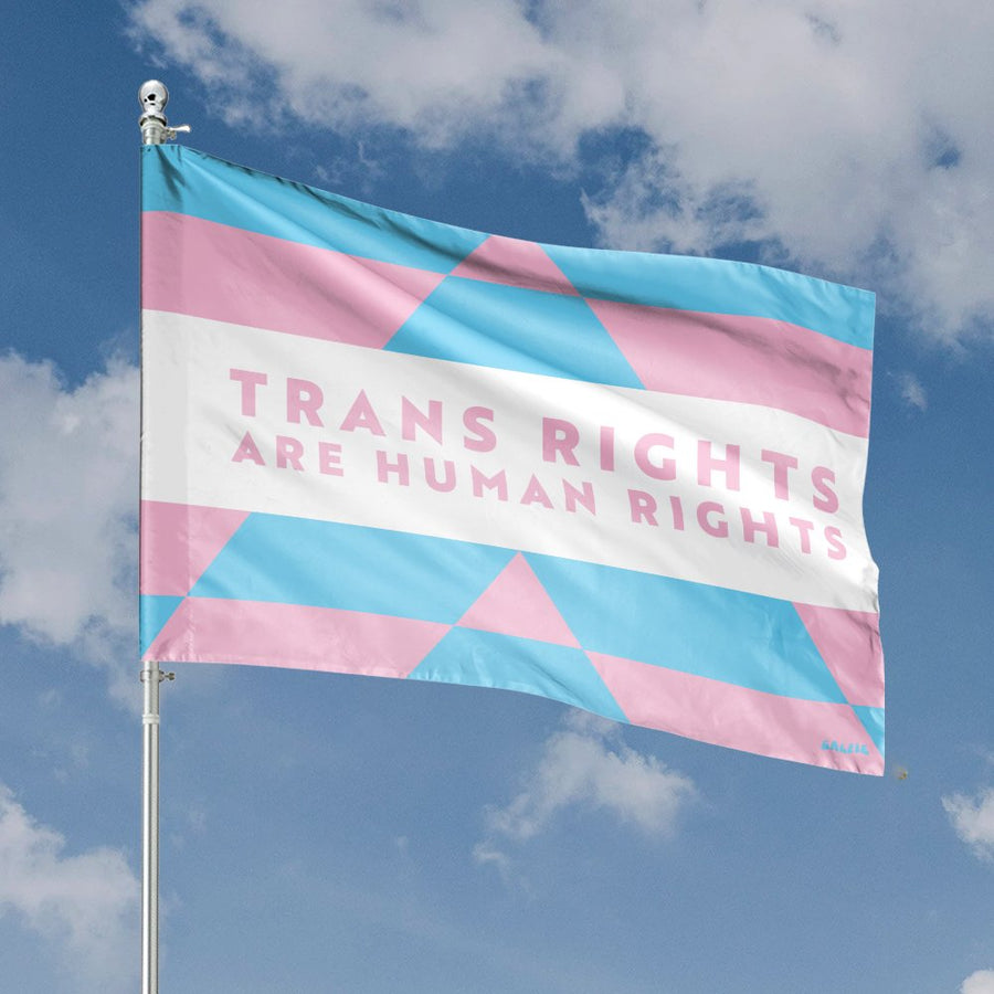 Trans Rights Are Human Rights House Flag | LGBTQ Pride Garden Decor | Weather-Resistant Polyester Banner | Inclusive Yard Gift for Activism