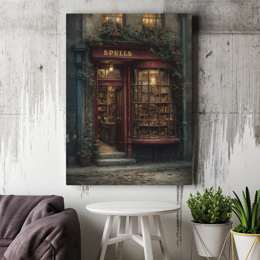 Magic Apothecary Shop Canvas | Enchanted Spell Store Wall Art | Premium Gallery Wrap Print | Fantasy Home Decor Gift for Book Lovers