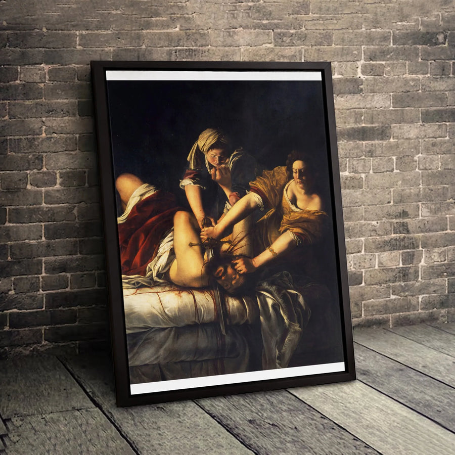 Judith Slaying Holofernes Canvas | Artemisia Gentileschi Baroque Wall Art | Premium Gallery Wrapped Print | Classic Renaissance Decor for Home Office