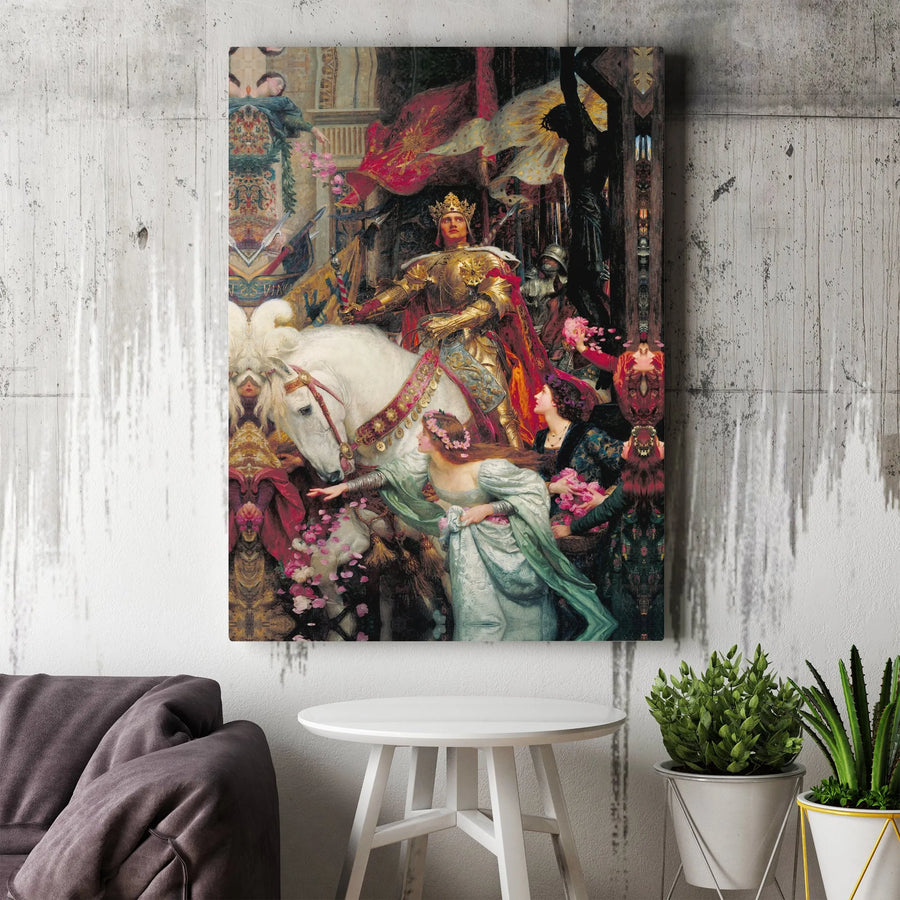 The Two Crowns by Frank Dicksee | Classic Victorian Art Print | Premium Fade-Resistant Gallery Canvas | Fine Art Decor for Home or Office Gift