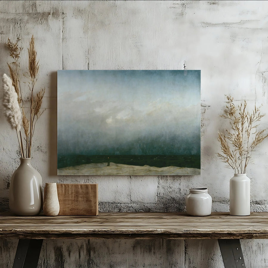 The Monk by the Sea Canvas Wall Art | Caspar David Friedrich Moody Seascape | Premium Fine Art Reproduction | Classic Painting Home Decor Gift
