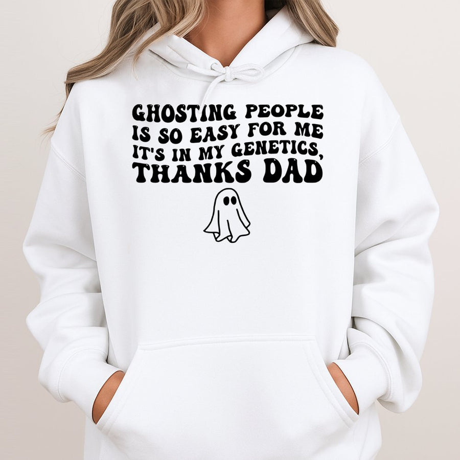 Ghosting People Hoodie | Funny Sarcastic Quote Graphic | Premium Cotton Blend | Unisex Gift For Introverts And Friends