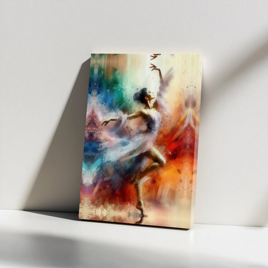 Abstract Ballerina Canvas Print | Colorful Modern Dancer Wall Art | 1.25" Gallery Wrap | Premium Gift for Dance Lovers & Home Decor