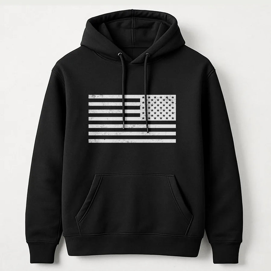 Distressed American Flag Hoodie | Vintage USA Graphic Print | Premium Cotton Blend | Patriotic Apparel Gift For Men And Women