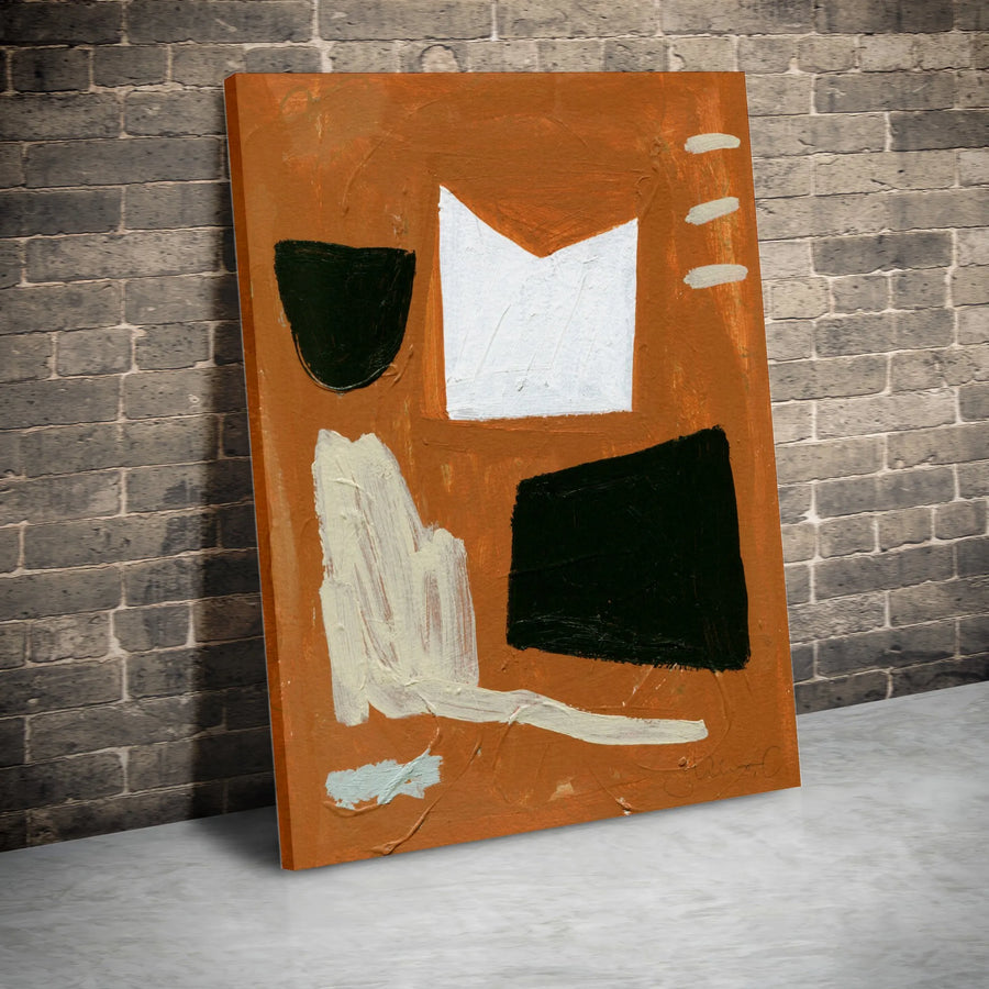 Abstract Canvas Wall Art | Earthy Tones Geometric Painting Print | Premium 1.25" Thick Gallery Wrap | Modern Home Decor Gift for Living Room
