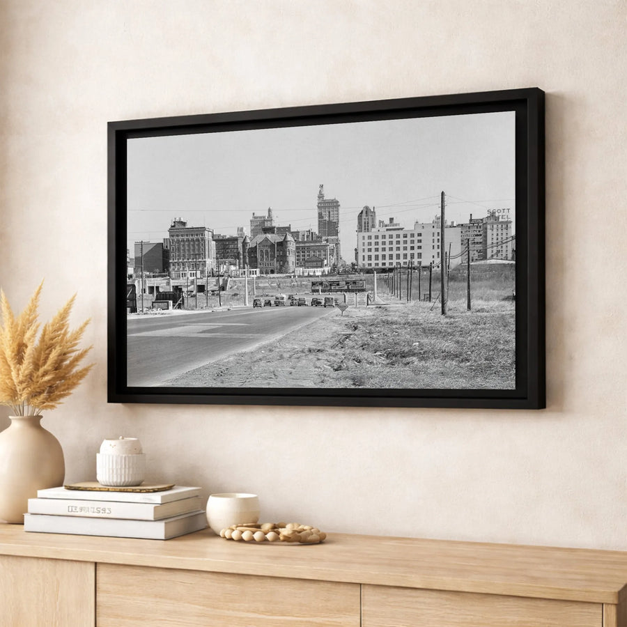 Vintage Cityscape Wall Art | Black And White Urban Photography Print | Premium 1.25-Inch Gallery Wrapped Canvas | Historical Home Decor Gift