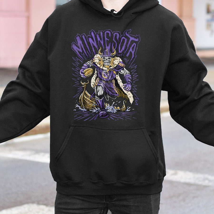Minnesota Viking Skeleton Football Player Hoodie