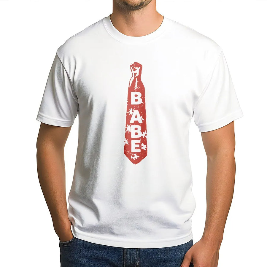 Babe Tie Graphic Tee | Y2K Aesthetic 90s Shirt | Soft Cotton Unisex Top | Trendy Pop Culture Gift for Her